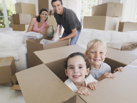 Moving van loading boxes in Golders Green area