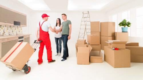 Packed boxes and household items ready for a Golders Green relocation