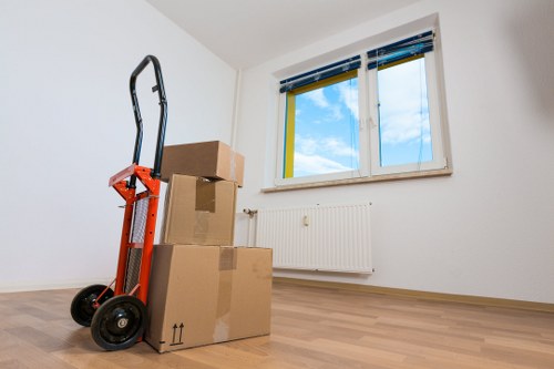 Office relocation items being loaded by a local removals team in Golders Green
