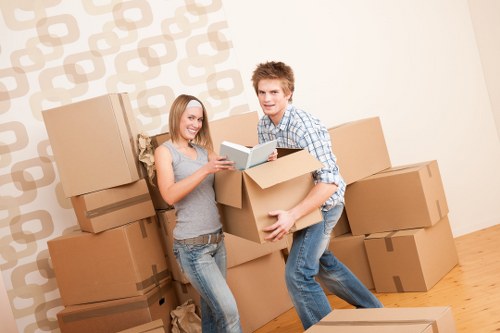 Checklist and packed belongings prepared for a local removal service in Golders Green