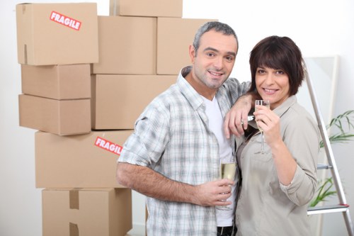 Office relocation items prepared for commercial removals
